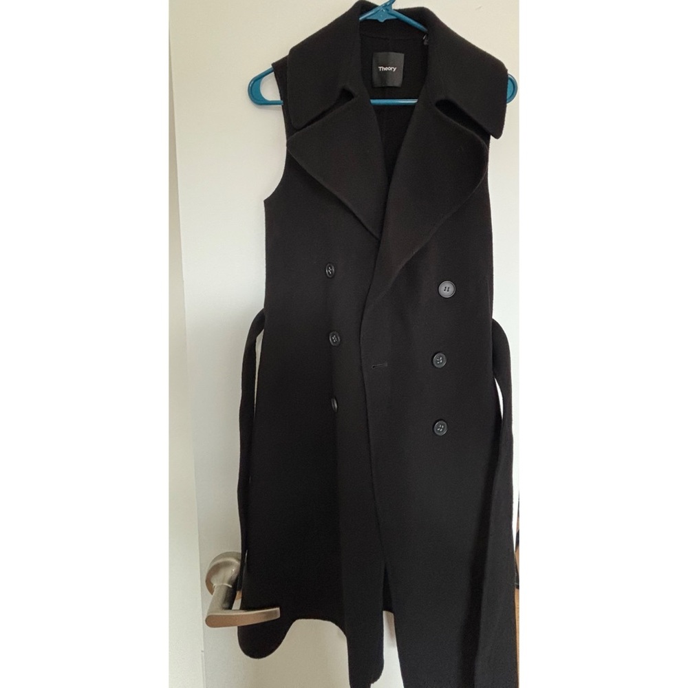 Theory Sleeveless Wool Black Jacket, size P